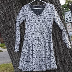 Snap‎ Fleur de Lis Design Jacquard Fit Flare Dress